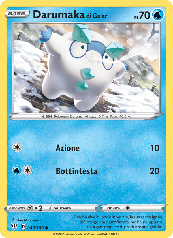 Darumaka di Galar 043/201 — Fiamme Oscure (Italian Pokémon TCG card)