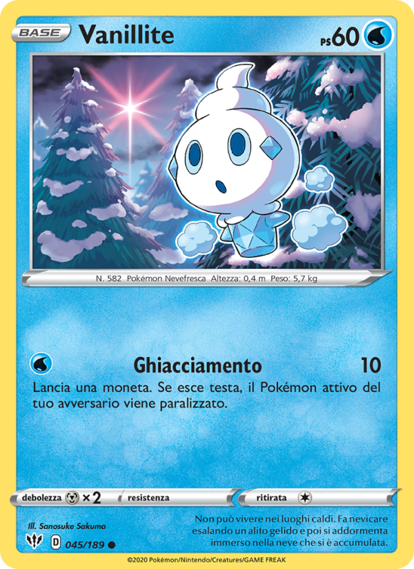 Vanillite 045/201 — Fiamme Oscure (Italian Pokémon TCG card)