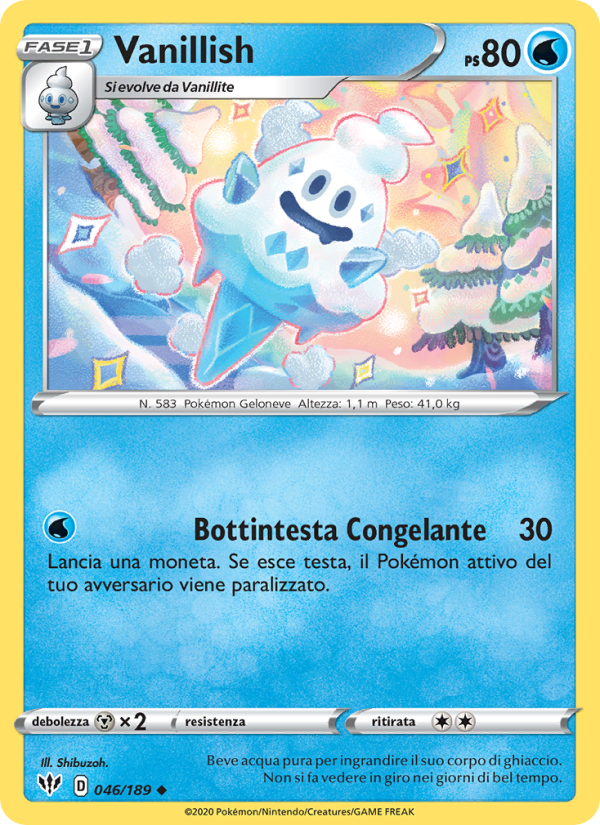 Vanillish 046/201 — Fiamme Oscure (Italian Pokémon TCG card)