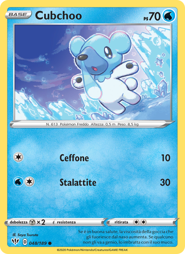 Cubchoo 048/201 — Fiamme Oscure (Italian Pokémon TCG card)