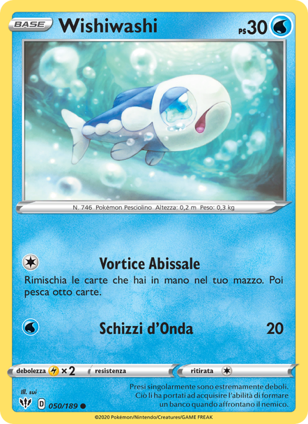 Wishiwashi 050/201 — Fiamme Oscure (Italian Pokémon TCG card)