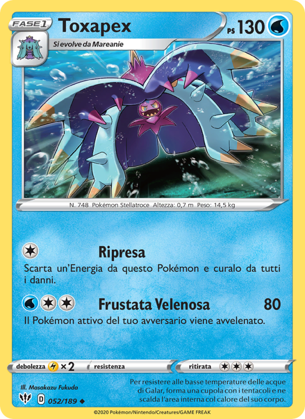 Toxapex 052/201 — Fiamme Oscure (Italian Pokémon TCG card)