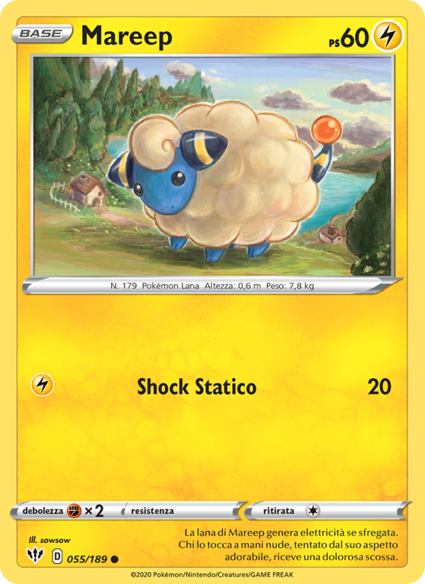 Mareep 055/201 — Fiamme Oscure (Italian Pokémon TCG card)