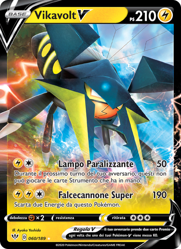 Vikavolt V 060/201 — Fiamme Oscure (Italian Pokémon TCG card)