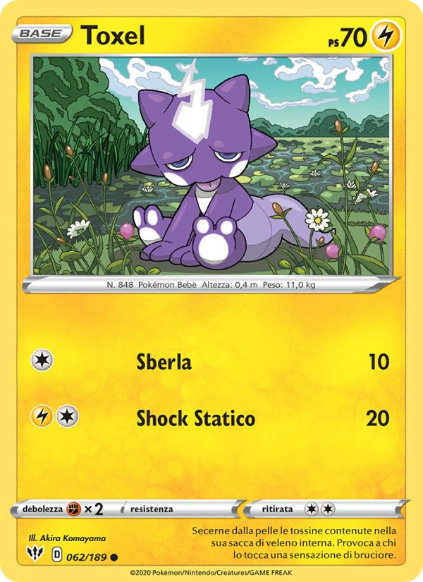 Toxel 062/201 — Fiamme Oscure (Italian Pokémon TCG card)