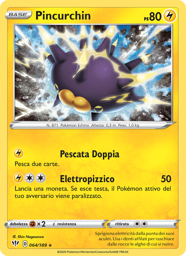 Pincurchin 064/201 — Fiamme Oscure (Italian Pokémon TCG card)