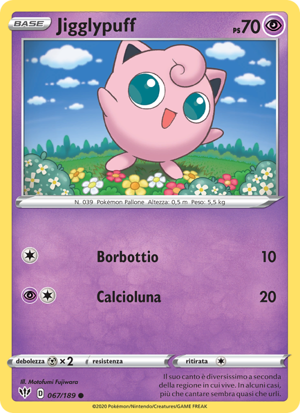 Jigglypuff 067/201 — Fiamme Oscure (Italian Pokémon TCG card)