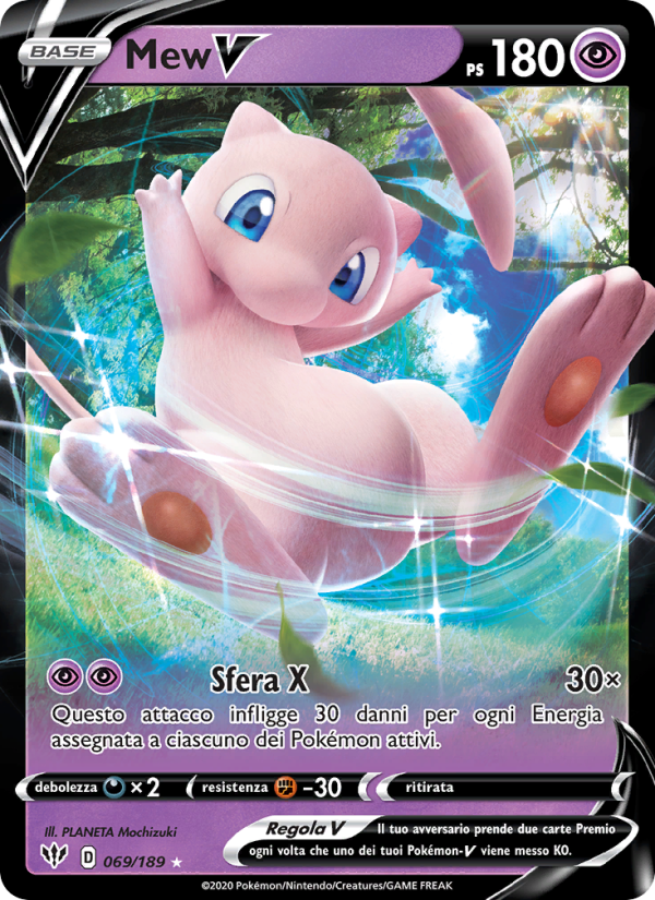 Mew V 069/201 — Fiamme Oscure (Italian Pokémon TCG card)