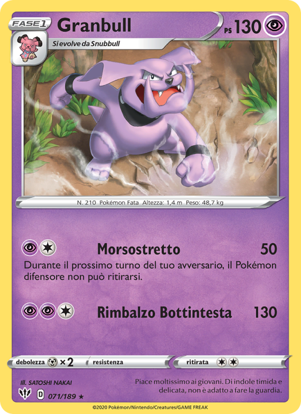 Granbull 071/201 — Fiamme Oscure (Italian Pokémon TCG card)