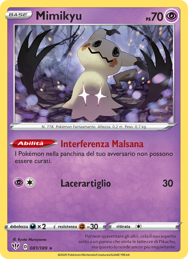 Mimikyu 081/201 — Fiamme Oscure (Italian Pokémon TCG card)