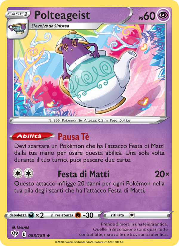 Polteageist 083/201 — Fiamme Oscure (Italian Pokémon TCG card)