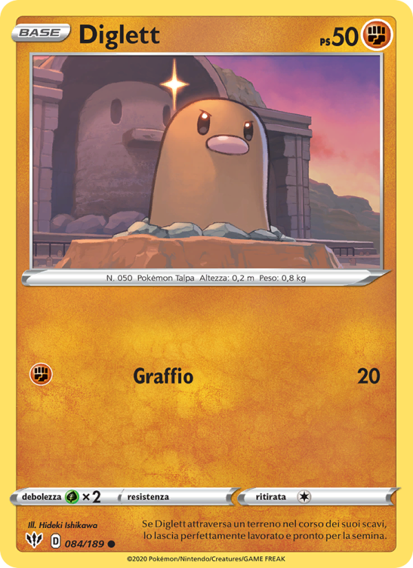 Diglett 084/201 — Fiamme Oscure (Italian Pokémon TCG card)