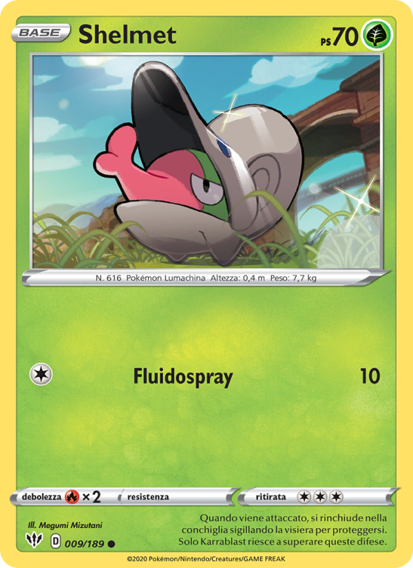 Shelmet 009/201 — Fiamme Oscure (Italian Pokémon TCG card)