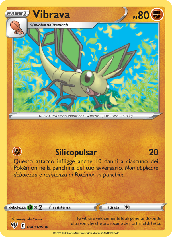 Vibrava 090/201 — Fiamme Oscure (Italian Pokémon TCG card)