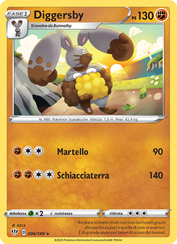 Diggersby 096/201 — Fiamme Oscure (Italian Pokémon TCG card)
