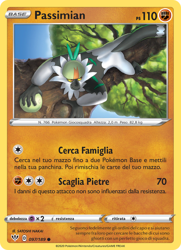 Passimian 097/201 — Fiamme Oscure (Italian Pokémon TCG card)