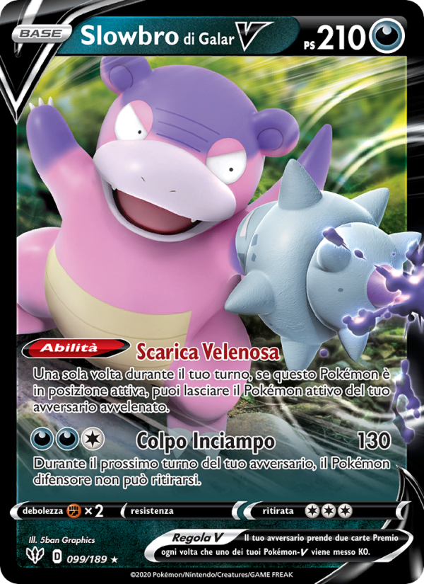 Slowbro di Galar V 099/201 — Fiamme Oscure (Italian Pokémon TCG card)