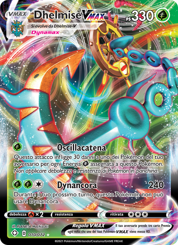 Dhelmise VMAX 010/195 — Destino Splendente (Italian Pokémon TCG card)