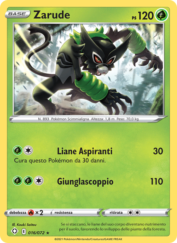 Zarude 016/195 — Destino Splendente (Italian Pokémon TCG card)