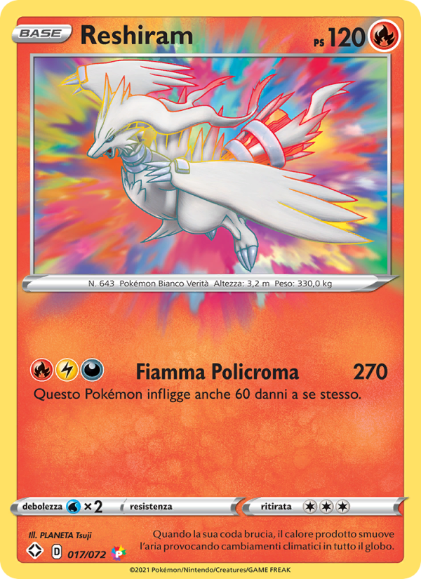 Reshiram 017/195 — Destino Splendente (Italian Pokémon TCG card)