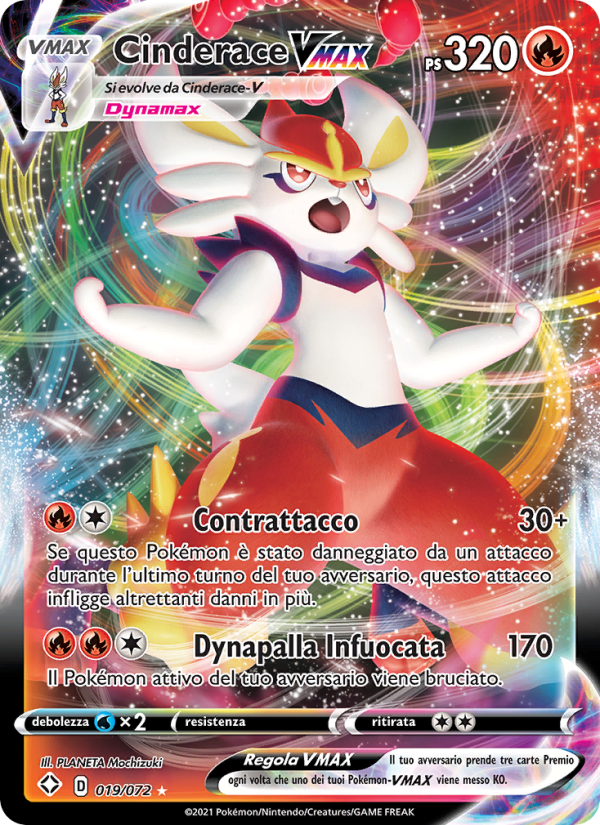 Cinderace VMAX 019/195 — Destino Splendente (Italian Pokémon TCG card)