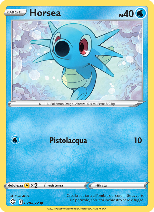 Horsea 020/195 — Destino Splendente (Italian Pokémon TCG card)
