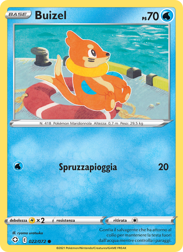 Buizel 022/195 — Destino Splendente (Italian Pokémon TCG card)