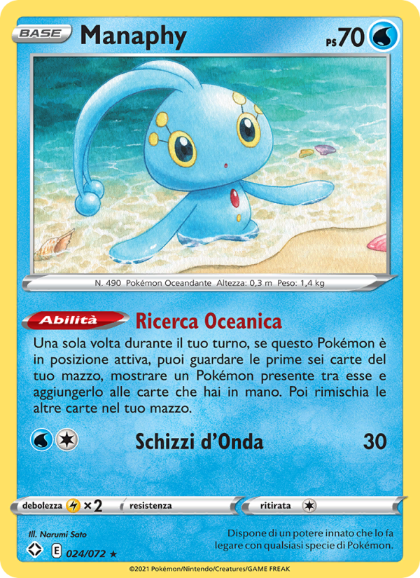 Manaphy 024/195 — Destino Splendente (Italian Pokémon TCG card)