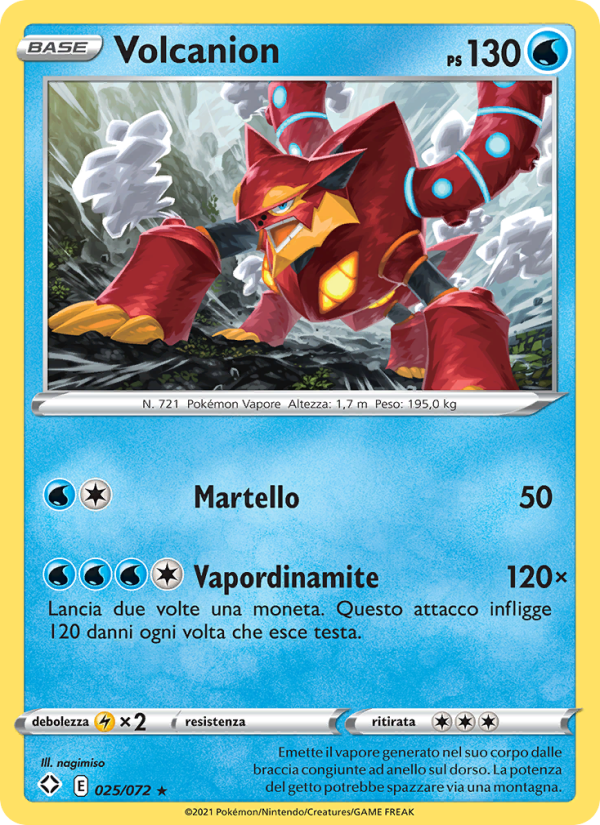 Volcanion 025/195 — Destino Splendente (Italian Pokémon TCG card)