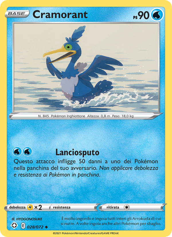Cramorant 028/195 — Destino Splendente (Italian Pokémon TCG card)