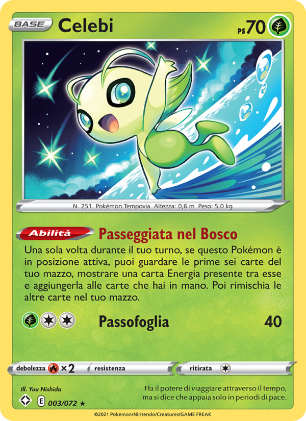 Celebi 003/195 — Destino Splendente (Italian Pokémon TCG card)