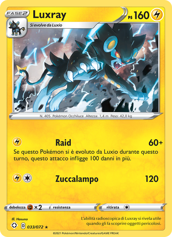 Luxray 033/195 — Destino Splendente (Italian Pokémon TCG card)