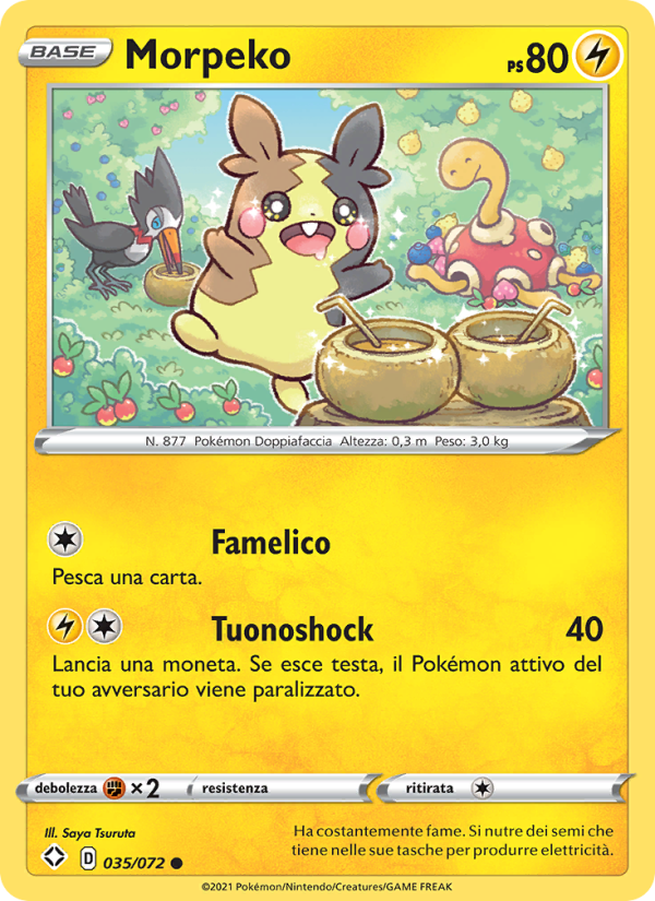 Morpeko 035/195 — Destino Splendente (Italian Pokémon TCG card)