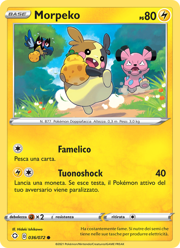 Morpeko 036/195 — Destino Splendente (Italian Pokémon TCG card)