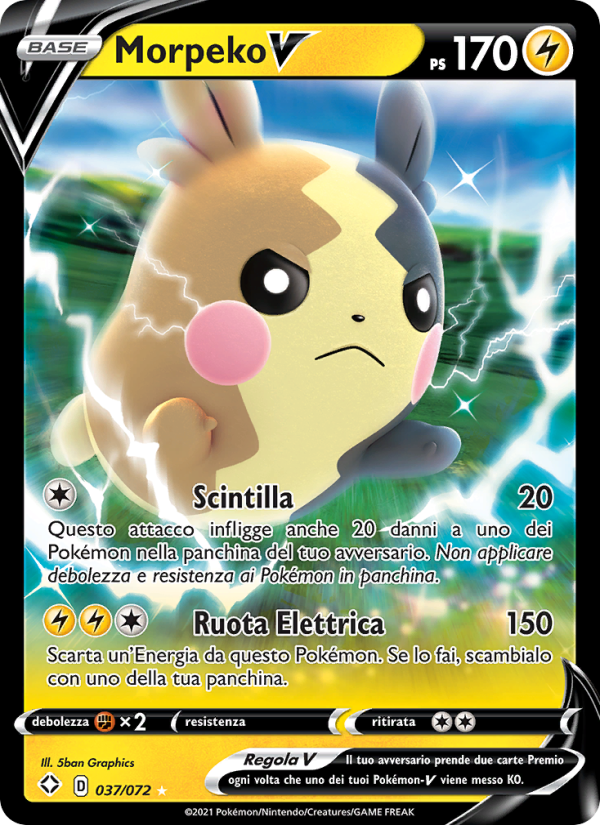 Morpeko V 037/195 — Destino Splendente (Italian Pokémon TCG card)