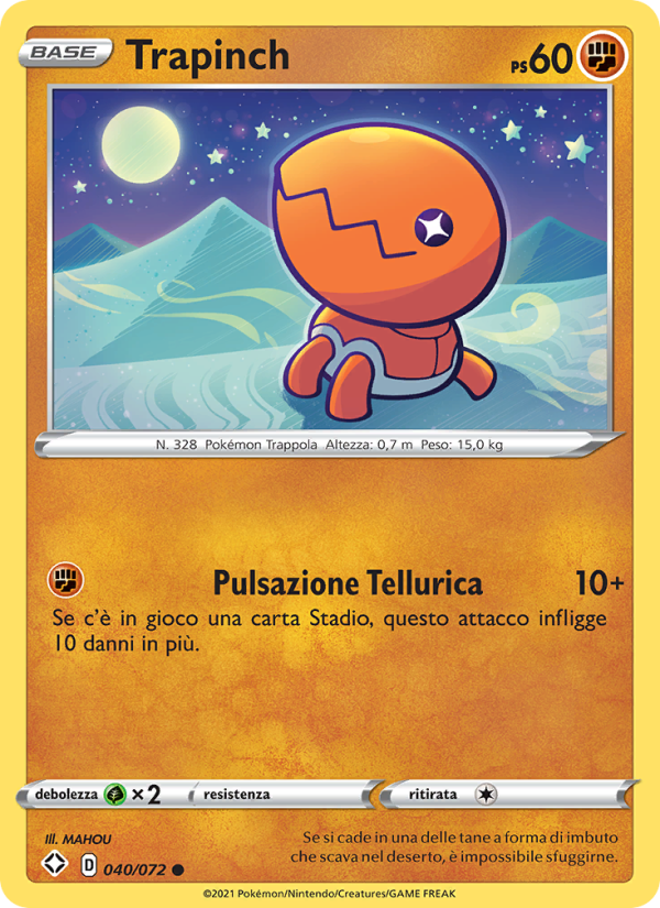 Trapinch 040/195 — Destino Splendente (Italian Pokémon TCG card)