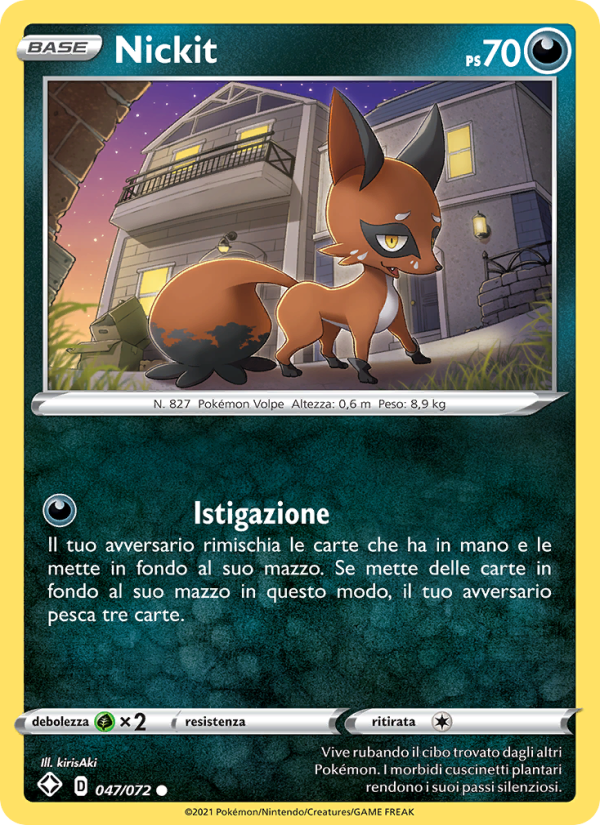Nickit 047/195 — Destino Splendente (Italian Pokémon TCG card)
