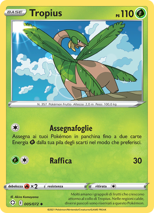 Tropius 005/195 — Destino Splendente (Italian Pokémon TCG card)