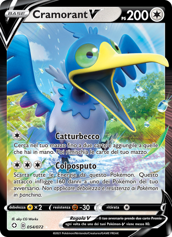 Cramorant V 054/195 — Destino Splendente (Italian Pokémon TCG card)