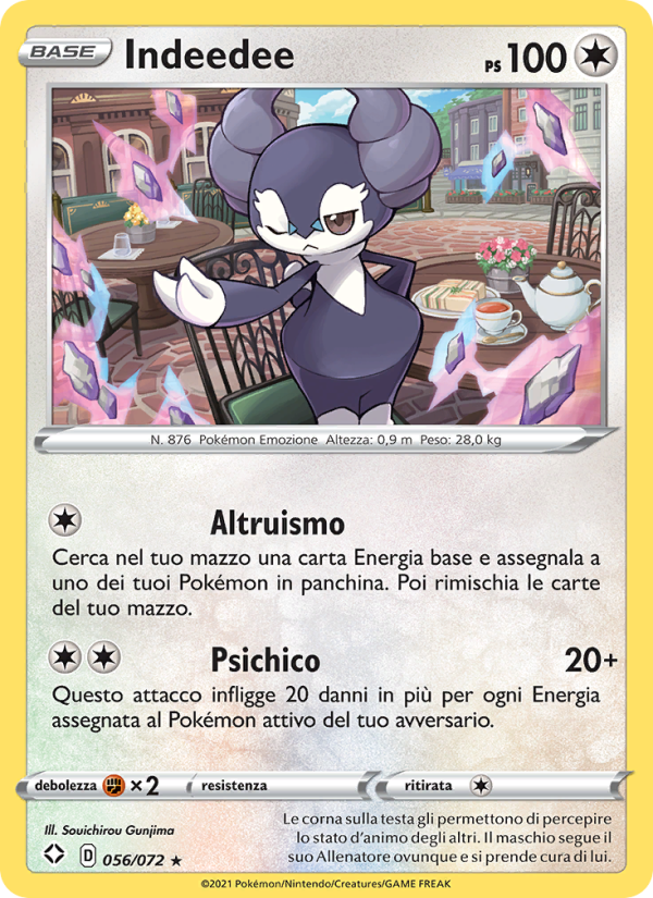 Indeedee 056/195 — Destino Splendente (Italian Pokémon TCG card)
