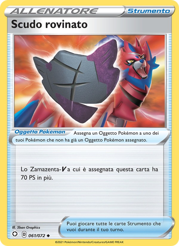 Scudo rovinato 061/195 — Destino Splendente (Italian Pokémon TCG card)