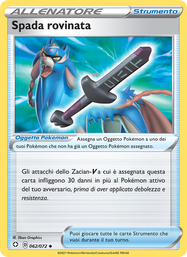 Spada rovinata 062/195 — Destino Splendente (Italian Pokémon TCG card)