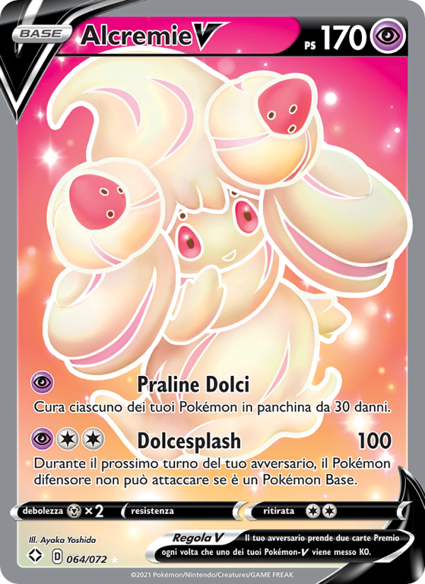 Alcremie V 064/195 — Destino Splendente (Italian Pokémon TCG card)