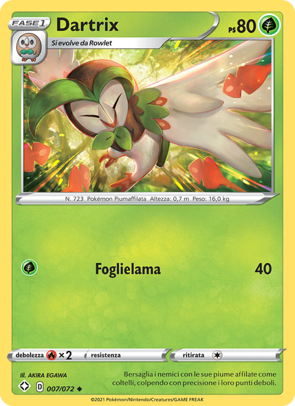 Dartrix 007/195 — Destino Splendente (Italian Pokémon TCG card)