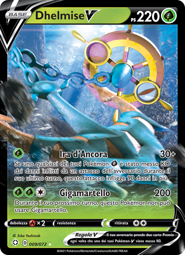 Dhelmise V 009/195 — Destino Splendente (Italian Pokémon TCG card)