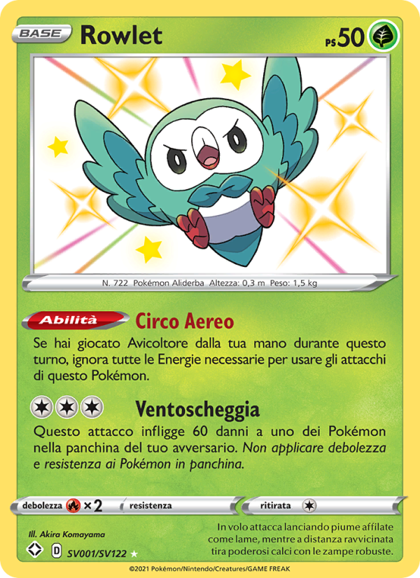 Rowlet SV001 — Destino Splendente (Italian Pokémon TCG card)