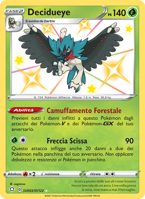Decidueye SV003 — Destino Splendente (Italian Pokémon TCG card)