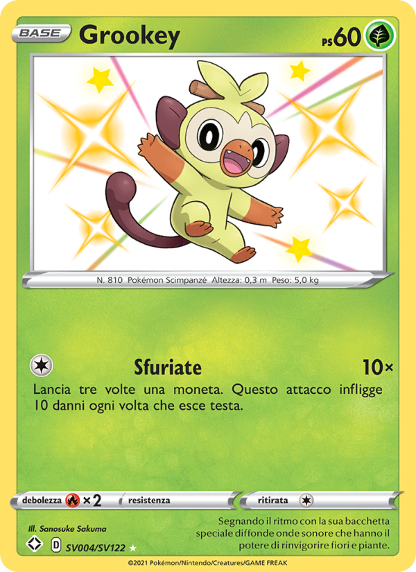 Grookey SV004 — Destino Splendente (Italian Pokémon TCG card)