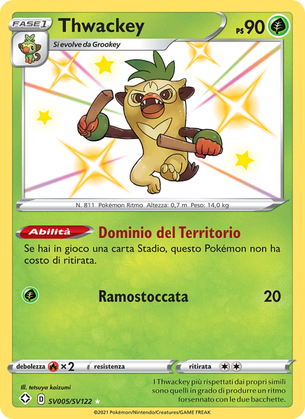 Thwackey SV005 — Destino Splendente (Italian Pokémon TCG card)