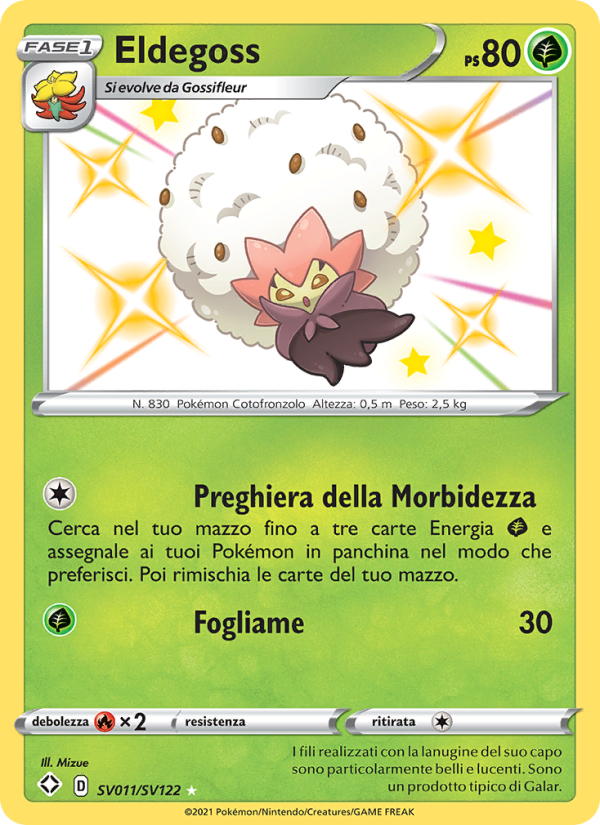 Eldegoss SV011 — Destino Splendente (Italian Pokémon TCG card)